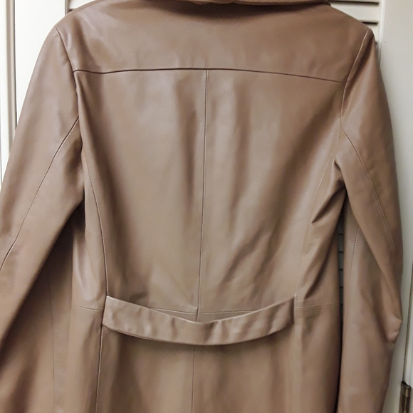 Vere Pelle Italy Tan Trench Coat M Vegan Leather - Picture 5 of 10
